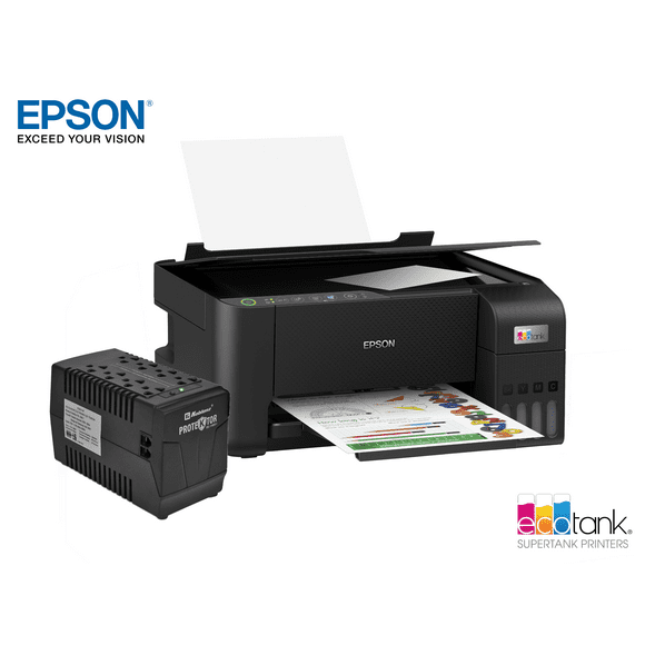 Impresora Multifuncional Epson L3250 Inalámbrica Ecotank Sistema de Tinta Continua + Regulador de Voltaje Protektor