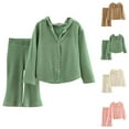 thumbnail image 4 of Odeerbi 2-10 Años Conjunto de Algodón Para Niña Tops Con Capucha Pantalones Acampanados Conjunto de Dos Piezas Chaqueta de Manga Larga Con Capucha Cintura Elástica Pantalones Sueltos, 4 of 4