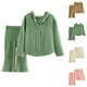 thumbnail image 4 of Odeerbi 2-10 Años Conjunto de Algodón Para Niña Tops Con Capucha Pantalones Acampanados Conjunto de Dos Piezas Chaqueta de Manga Larga Con Capucha Cintura Elástica Pantalones Sueltos, 4 of 4
