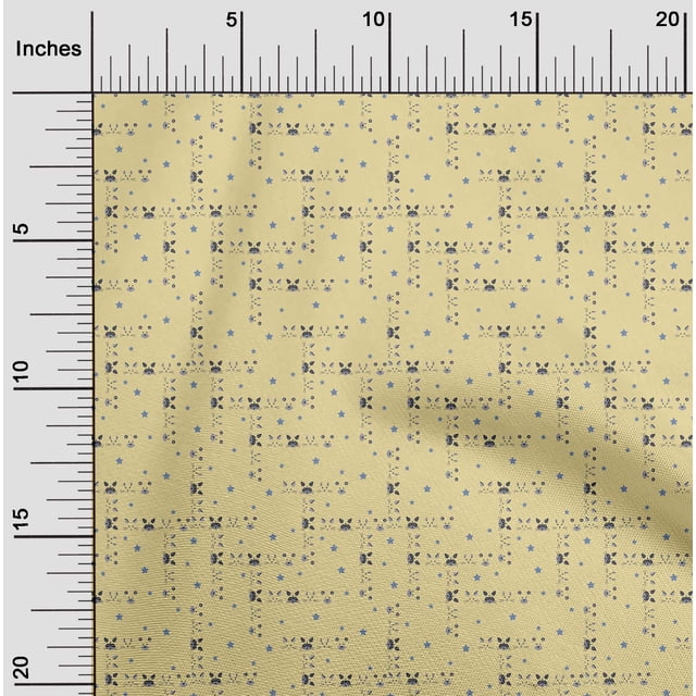 oneOone Viscose Chiffon Fabric Star & Faces Animal Print Fabric by The Yard 42 Inch Wide