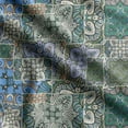 thumbnail image 1 of Soimoi Patchwork Printed, Poly Canvas Fabric, Decor Sewing Fabric by The Yard 56 Inch Wide,Decorative Fabric for Curtains Tote Bags, Blue & Green, 1 of 5
