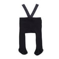 thumbnail image 2 of Newborn Baby Suspender Overall Pantyhose Solid Color High Waist Ribbed Knit Tights Infant Spring Autumn One-piece Leggings, 2 of 7