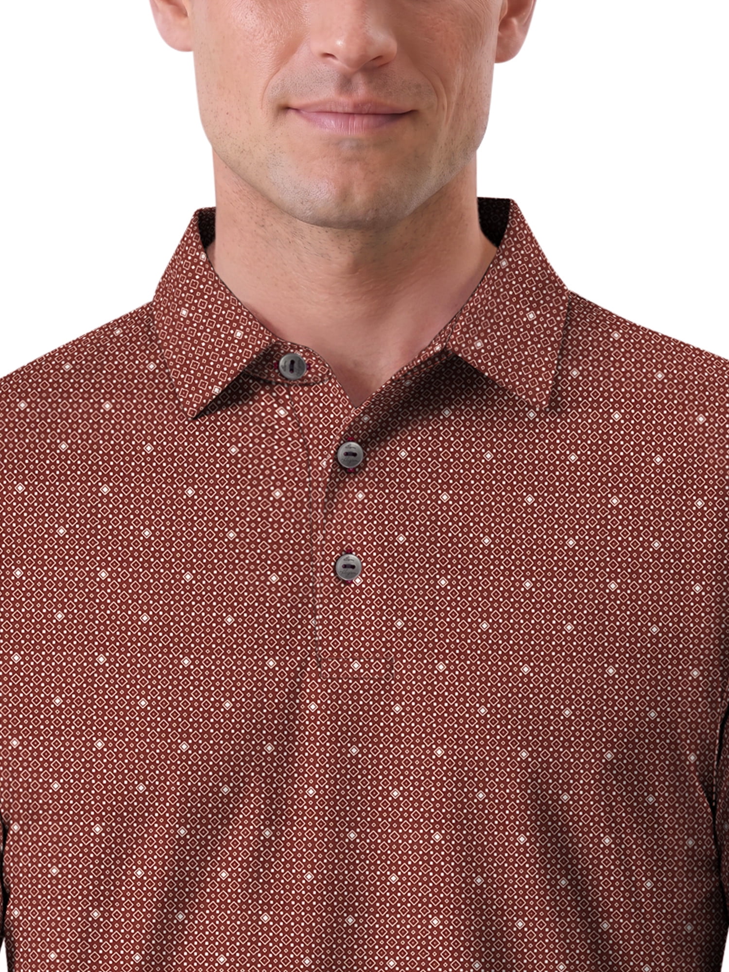 Ben Hogan Performance Men's & Big Men's Gentleman Geo Print Short Sleeve Golf Polo Shirt, Sizes S-4XLT