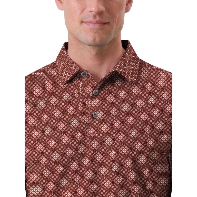 Ben Hogan Men's Gentleman Geo Print Golf Polo Shirt photo 4