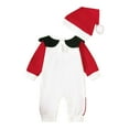 thumbnail image 5 of newwalpole Newborn Baby Boy Girl Christmas Outfit Long Sleeve Elf Romper Photoshoot Jumpsuit with Hat My 1st Christmas Clothes Red for Size 12-18 Months, 5 of 8
