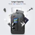 thumbnail image 2 of Business Backpack for Men, 15.6 Inch Slim Lightweight Laptop Backpack with USB Charging Port, Water-resistant Anti-theft Small Travel Computer Backpa, 2 of 8