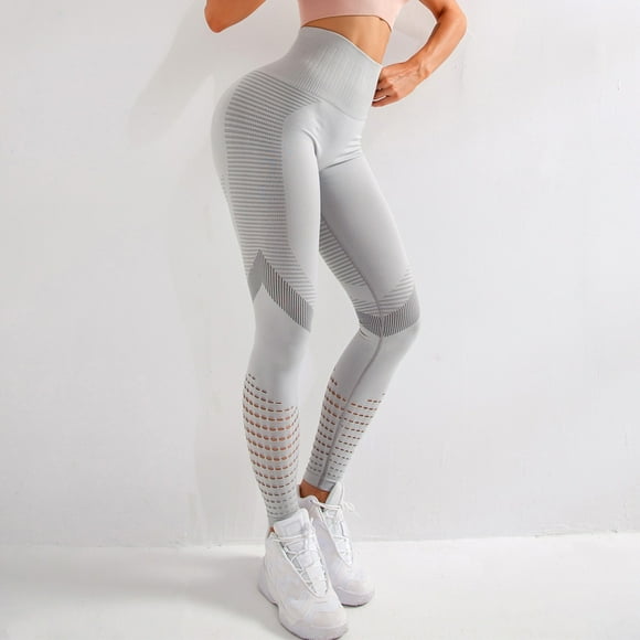 Gray Leggings for Women Casual Stretchy Tight Push Up Yoga Sport Legging Running Pant Trouser