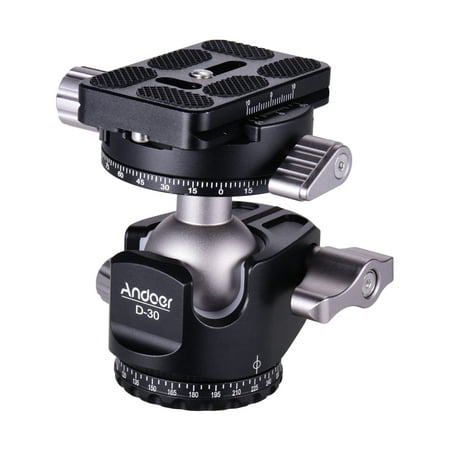 Image of Andoer D-30 Panorama Ball Head Tripod Mount Adapter Dual Panoramic Scale U- Design Aluminium Alloy Max. 18kg/40lbs Load Capacity with Carry Bag