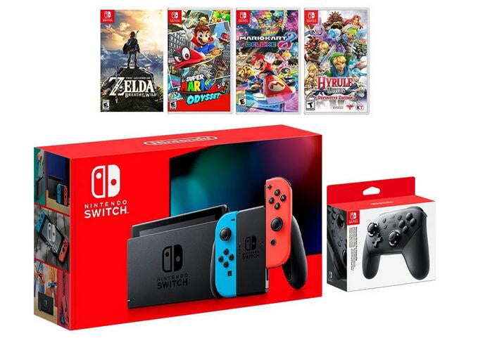 Nintendo Switch Neon Blue/Red Joy-Con HAC-001 Game Console w