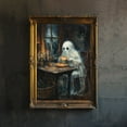 thumbnail image 4 of Ghost Eating Pizza Print Spooky Art Dark Academia Whimsical Decor Gothic Home Decor Antique Illustration Halloween Poster Rustic Vintage, Matte Canvas Stretched, Posters & Art Prints, Gift., 4 of 4