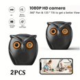 thumbnail image 2 of Set of 2 Owl-Shaped HD Security Cameras, Smart Human Detection & Discreet Alarm System, Wireless Monitoring & USB Power, Home & Small Shop Security Camera, 2 of 8
