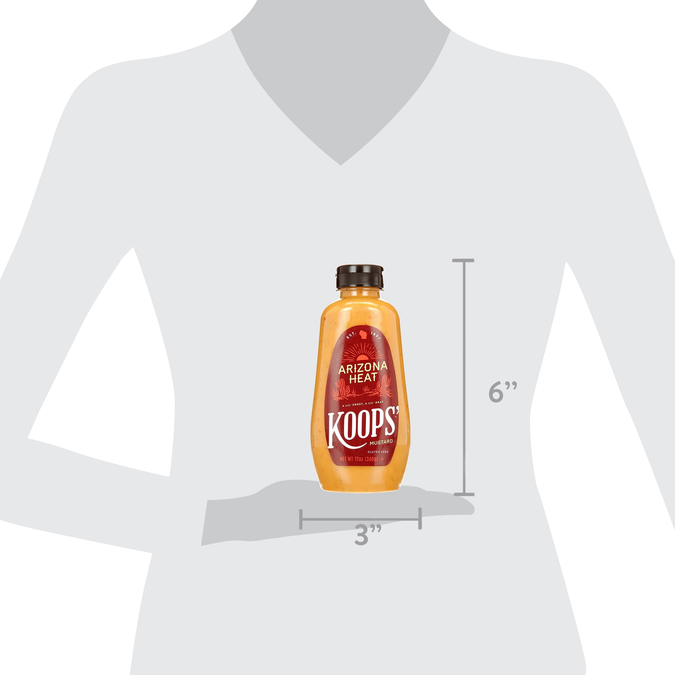 (2 pack) Koops' Sweet Hot Arizona Heat Mustard Squeeze Bottle, 12 oz
