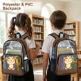 thumbnail image 4 of SEANATIVE Clear Bookbag for Girls Boys Transparent Backpack See Through School Daypack PVC Heavy Duty Unisex School Backpack for Teens Kids, Monkey Brown, 4 of 7