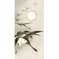thumbnail image 2 of Koson, Ohara 9x14 Black Ornate Wood Framed with Double Matting Museum Art Print Titled - Geese at full moon, 2 of 4