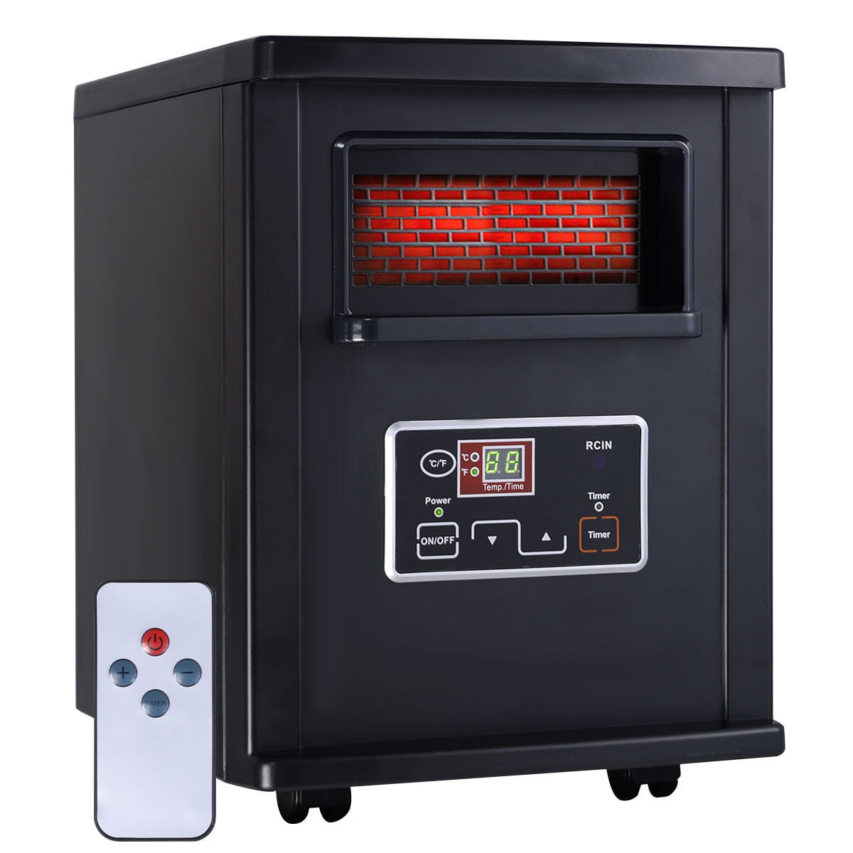 Goplus 1500W Electric Portable Infrared Quartz Space Heater Remote Black by Costway