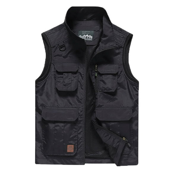 Leesechin Men's Casual Lightweight Outdoor Fishing Work Safari Travel Photo Cargo Vest Jacket Multi Pockets