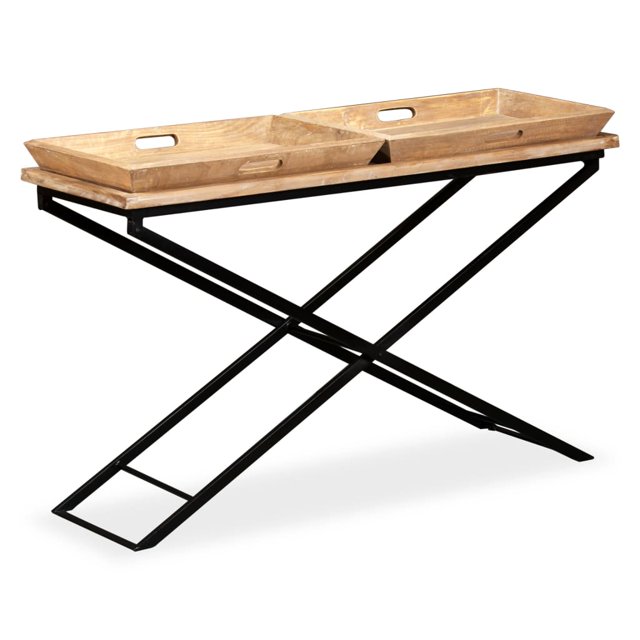 vidaXL Table Console Bois de Manguier Massif 130x40x80 cm