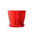 thumbnail image 2 of SPRING PARK Colorful Petal Plastic Plant Pot Planter Flower Pot with Pallet Tray Saucer for Decoration of Home Office Desk Garden Flower, 2 of 7