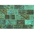 thumbnail image 1 of Ahgly Company Indoor Rectangle Patchwork Turquoise Blue Transitional Area Rugs, 7' x 9', 1 of 4