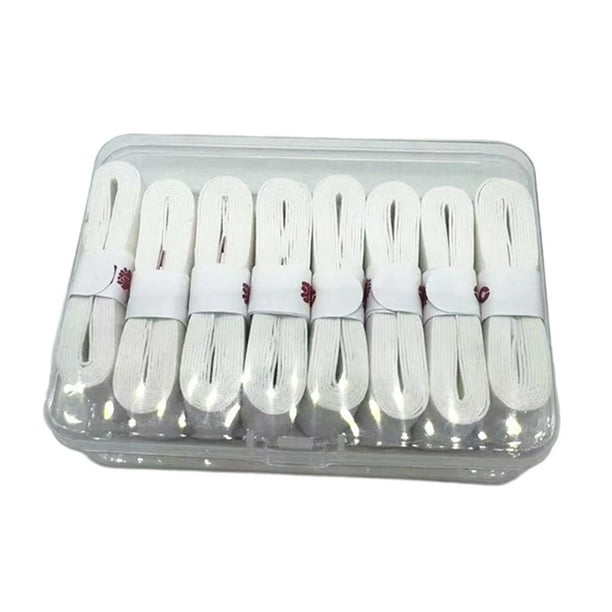 8 Piezas Cinta para Mango Racket Tenis Badminton Squash Pickleball Tira Antideslizante Absorbente PU Sensación Seca Cómoda Apto para Práctica Competi Blanco