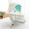 thumbnail image 2 of Toddler Girl Sun Hat Kids Boys Summer Cartoon Dinosaur Prints Bucket Hat with Back Neck Cover Quick Dry Outdoor Legionnaire Hat Baby Summer Hat White 2 Years-8 Years, 2 of 4