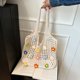 thumbnail image 2 of Ganchillo Bag Mujeres Gran Capacidad Damas Flowies Hombro Diario () Blanco, 2 of 9