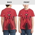 thumbnail image 3 of Hazbin Hotel Alastor Teen T-Shirt Crewneck Short Sleeve Double-Sided Print Summer Tee Shirts Top For Youth Boys Girls Children Small, 3 of 7