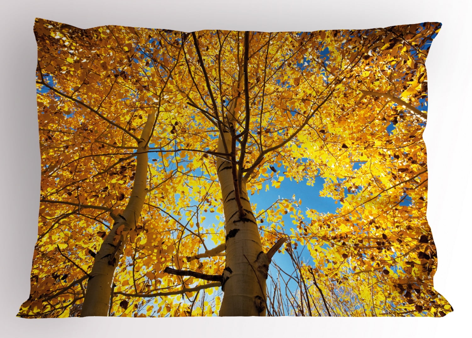 Nature Pillow Sham Autumn Fall Season Trees Forest Leaves Branches