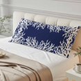 thumbnail image 4 of Coastal Coral Body Pillow Covers, Navy Blue Ocean Marine Nautical Beach Soft Throw Pillow Cases with Invisible Zipper, Decorative Pillowcase Pillows Protectors for Sofa Bed Couchair 20"x54", 4 of 9