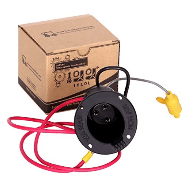 10l0l 48 volt charger receptacle and fuse assembly electric golf cart