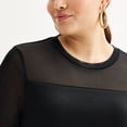 thumbnail image 3 of Women's INTEMPO™ Mesh Yoke Top Color: Black Size: MEDIUM, 3 of 4