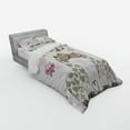 thumbnail image 2 of Ambesonne Animal Bedding Set 3 Pcs, Giraffes and Hearts, Twin XL, White Grey Pink, 2 of 2