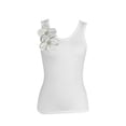 thumbnail image 5 of ClodeEU Women's Lace Trim Scoop Neck Tank Top, Slim Fit Sleeveless Basic Tee White,Women's Plus XL, 5 of 5