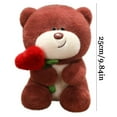 thumbnail image 3 of Hvmvliv Rose Bear Valentine's Day Doll Toy with Rose Bouquet - 20CM Soft Material for Kids, Romantic Profess Gifts, and Decorative Keepsakes Brown, 3 of 8
