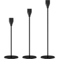 thumbnail image 1 of 1 juego Candelabros Velas 32/27/22cm, Vintage Cónicas Portavelas de Metal Alto, Candelabro Decorativos de Velas para decoración del Hogar, Bodas, Cenas, Navidad, Fiestas, 1 of 5
