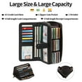 thumbnail image 4 of GAEKEAO Women’s Bifold Wallet Rfid Blocking Leather Organizer with Wristlet 45 Card Slots, 4 of 8