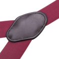 thumbnail image 3 of Buyless Fashion Satin Twill Formal Mens 2 Pack Suspenders - 48" Adjustable 6 Clip Y Back - 1 1/4" Leather End - 5143-2-Burgundy, 3 of 7