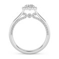 thumbnail image 3 of AFFY 0.80 Carat (ctw) Halo Solitaire Engagement Ring For Womens, Round Lab Created Moissanite Promise Ring For Her In 14k Solid White Gold | VVS1 Quality Ring Size-4, 3 of 5
