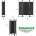 thumbnail image 5 of Room Dividers Folding Privacy Screen with 4 Panels Steel Frame Living Room Divider For Living Room,Office Use, Black, 5 of 8