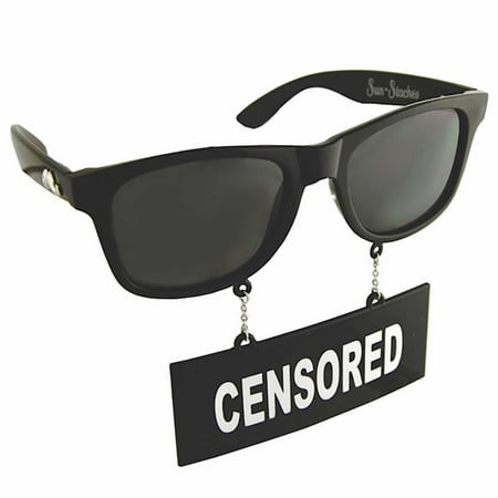 Censored Sunstache Moustache Sunglasses Shades Costume