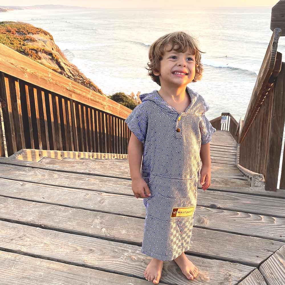Kids Youth Hooded Surf Changing Robe Beach Bath Pool Poncho for Boys Girls 