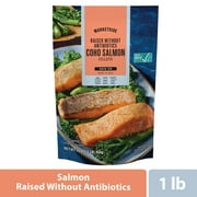 Marketside Coho Salmon Skin on Fillet, Raised Without Antibiotics, Frozen, 1 lb. Bag