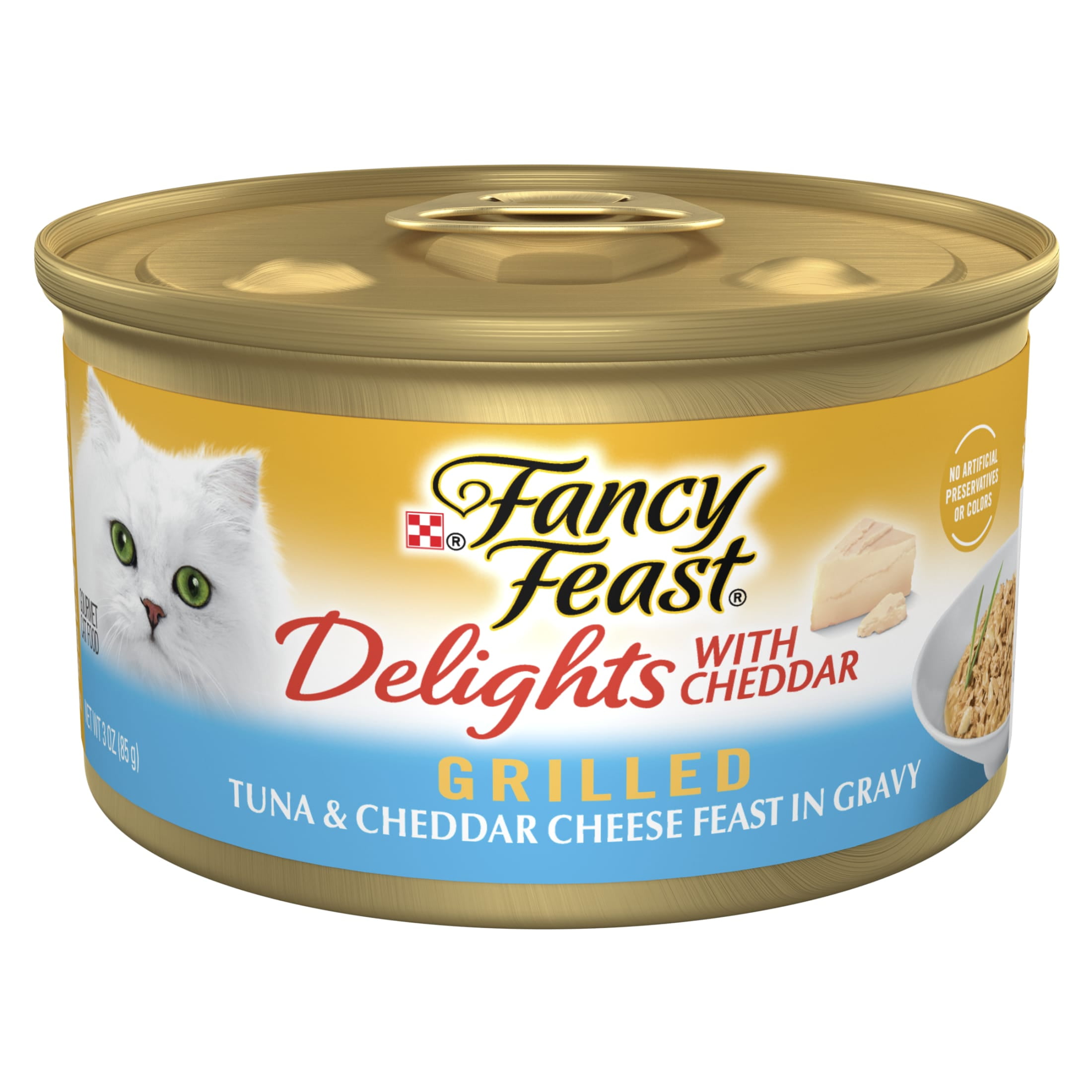 (6 pack) Purina Fancy Feast Delights with Cheddar Wet Cat Food, Grilled Tuna & Cheddar, 3 oz Can