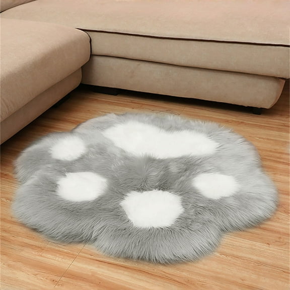 Home Decor Super Soft Sheepskin Rug Furry Cat Paws Rug Kids Room Rug Kawaii Room Decor Non Throw Rug Furry Rug Bedroom Rug Carpet