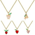 thumbnail image 3 of HEVIRGO Pendentif Chaîne Clavicule en Forme de Pomme de Raisin Cristal Faux pour Femmes Bijou Cadeau, 3 of 10
