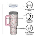 thumbnail image 4 of Pink Christmas Santa and Penguin Pattern Tumbler with Handle and Lid,40oz Double Wall Vacuum Insulated Tumbler,Cups Gift for Women and Men, 4 of 7