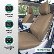 FH Group Universal Fit Faux Leather Car Seat Covers, Waterproof Front Set - Tan PU002102TAN