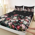 thumbnail image 3 of jejeloiu Retro Flowers Twin Sheet Sets,Colorful Floral Blossom Twin Fitted Sheet,Rustic Plant Theme Flat Sheet For Girls Teens,Microfiber Bedroom Decor,3 Pieces, 3 of 7