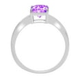 thumbnail image 2 of 1 ct Radiant Cut Natural Amethyst Solitaire 18K White Gold Womens Engagement Ring, 2 of 5