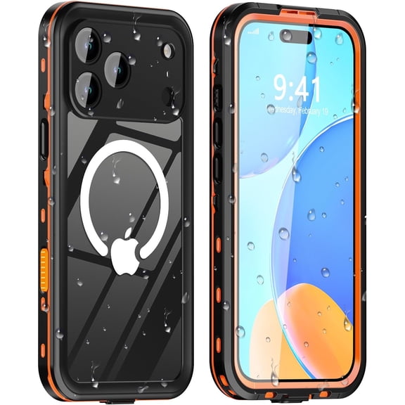 Heavy Duty Shockproof Sealed Phone Case for iPhone 17 Pro Max (2025), IP68 Waterproof & Underwater, Compatible with MagSafe Wireless Charging